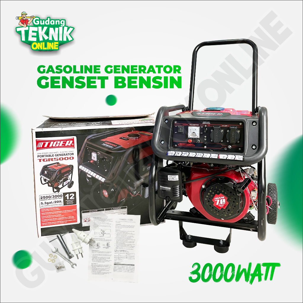 Genset TIGER TGR5000 TG4880 3000 Watt / Power Generator Genset 3000Watt Double Stater TGR 5000 TG 4880 TIGER