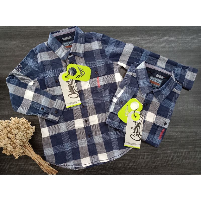Kemeja Hem Polos Motif Panjang Anak Laki Laki Cardinal Kids Ori