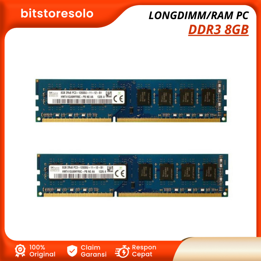 RAM PC Hynix DDR 3 8GB PC-12800 Hynix Longdimm