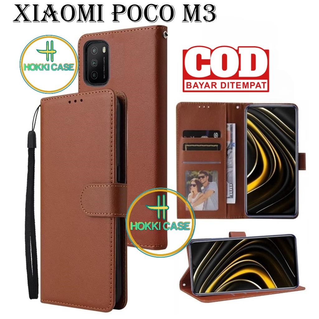 DOMPET HP UNTUK XIAOMI POCO M3 FLIP LEATHER CASE PREMIUM-FLIP WALLET CASE KULIT-CASING DOMPET
