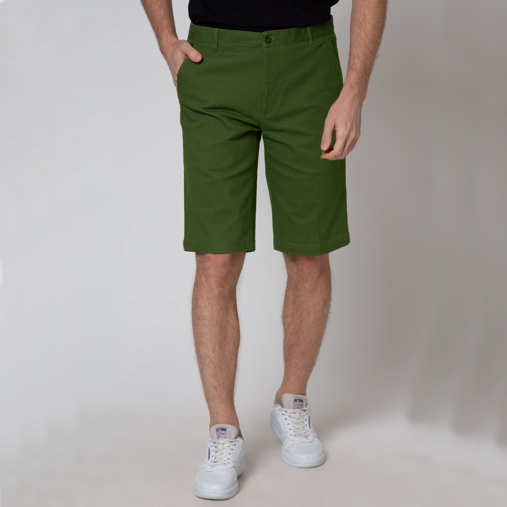 CAVENDIS - Celana Pendek Pria Premium Chino Chinos Pants Warna Army Ukuran 27-38