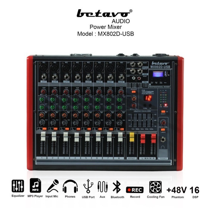 power mixer betavo original mx 802d / mx802d 8 channel