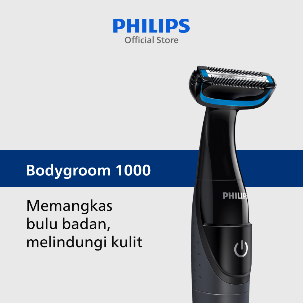 Philips | Body Groomer 1000 | Alat Cukur Trimmer Electric Bulu Badan Pria | Pangkas Bulu Badan Melin