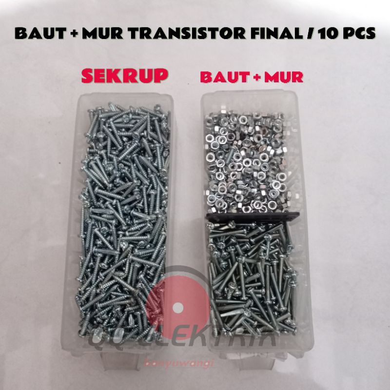 BAUT + MUR TRANSISTOR FINAL 3MM / SEKRUP PER 10 PCS