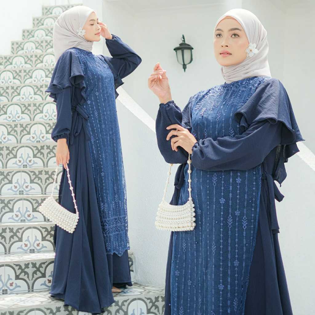 Maxy Lady Crinkle Maxi Wanita Terbaru Fashion Muslimah Baju Gamis Dewasa Dress Muslim Kekinian Bisa Cod