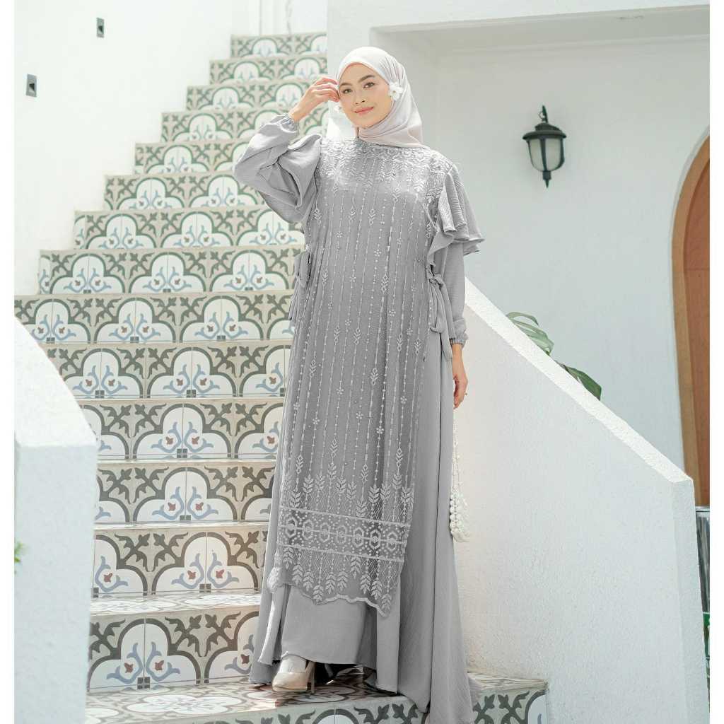 Maxy Lady Crinkle Maxi Wanita Terbaru Fashion Muslimah Baju Gamis Dewasa Dress Muslim Kekinian Bisa Cod