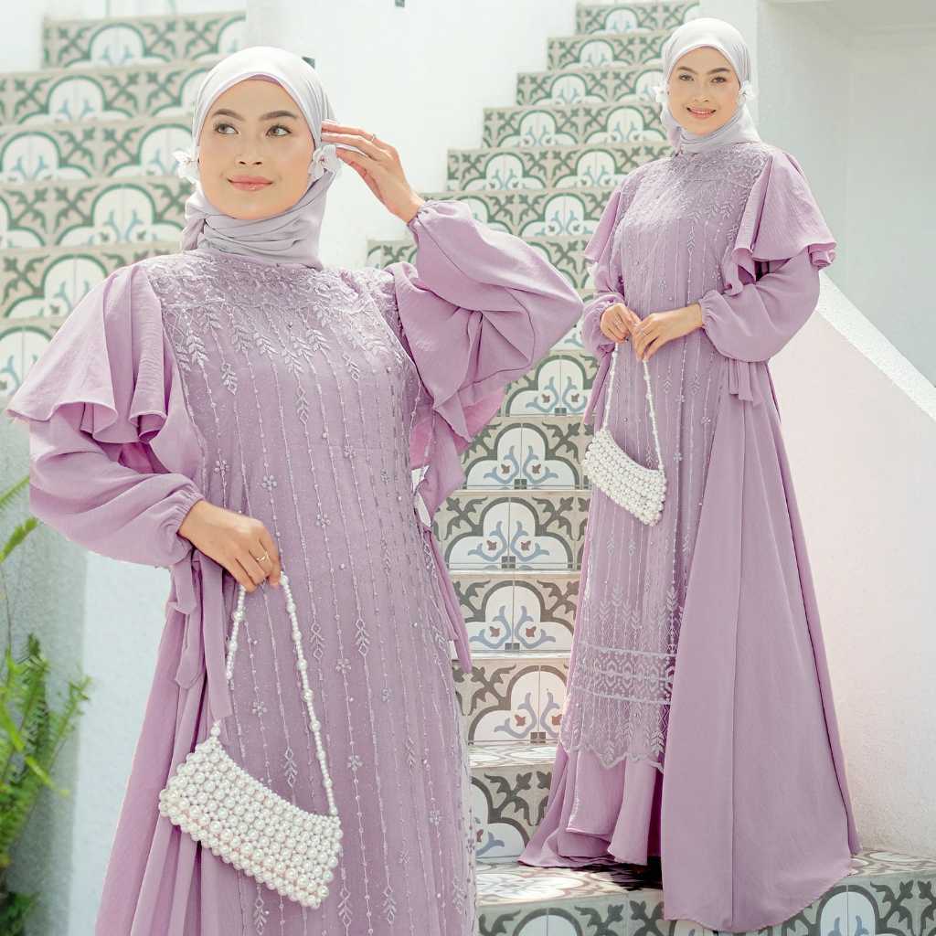 Maxy Lady Crinkle Maxi Wanita Terbaru Fashion Muslimah Baju Gamis Dewasa Dress Muslim Kekinian Bisa Cod