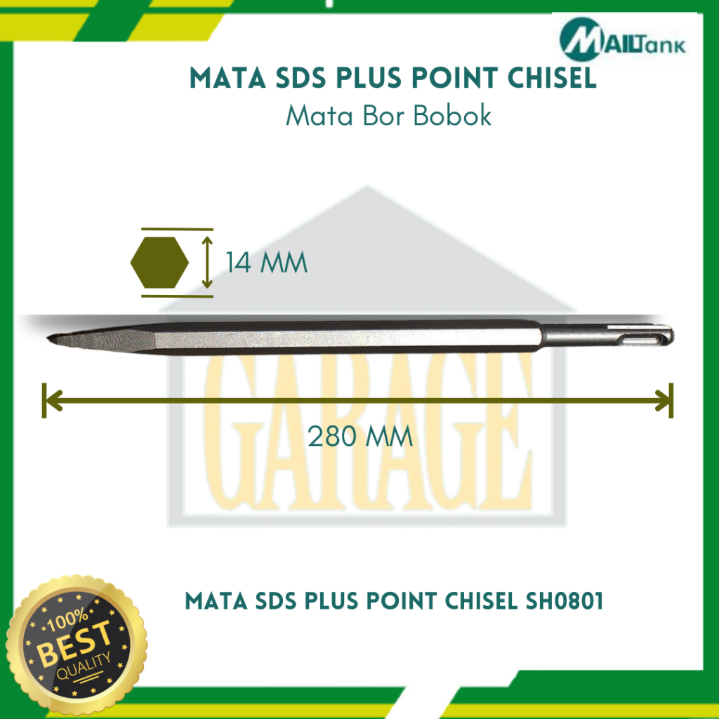 SDS Plus Mata bor bobok lancip poin Tembok Beton 14 x 280 SDS+ Chisel