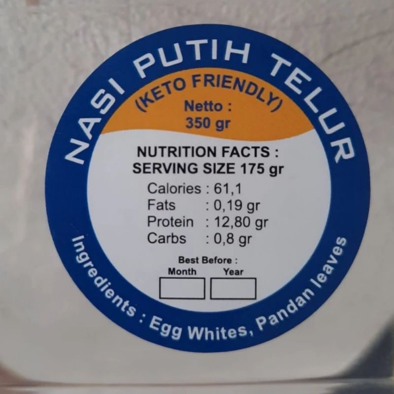 

Nasi Putih telur protein keto friendly