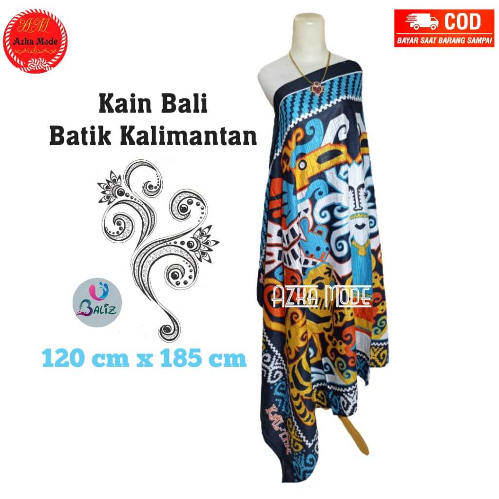 Kain Bali Pantai - Kain Bali Motif Batik Kalimantan  Jumbo - Sarung Pantai BalizzMode - Sarung Bali 