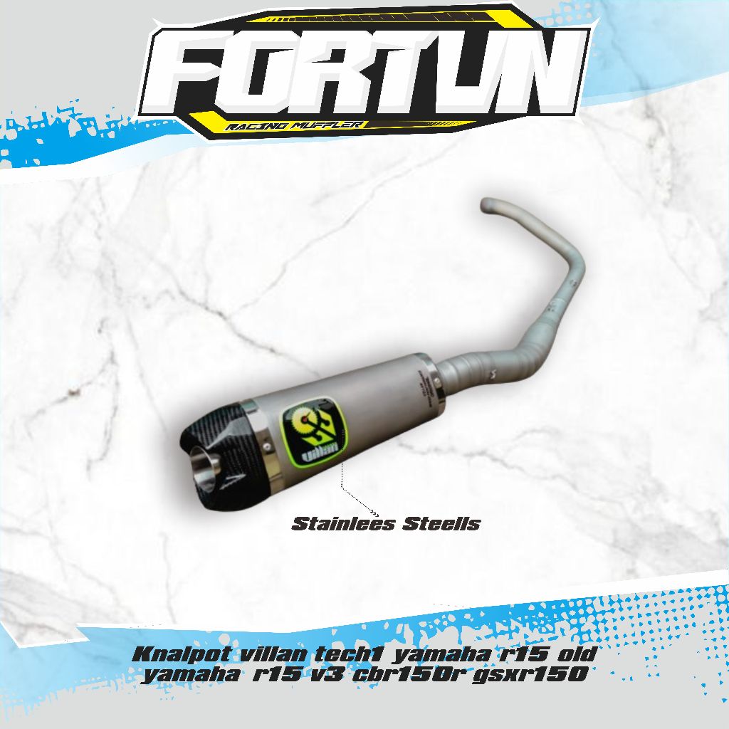 Knalpot villan tech1 yamaha r15 old yamaha r15 v3 cbr150r gsxr150 murah