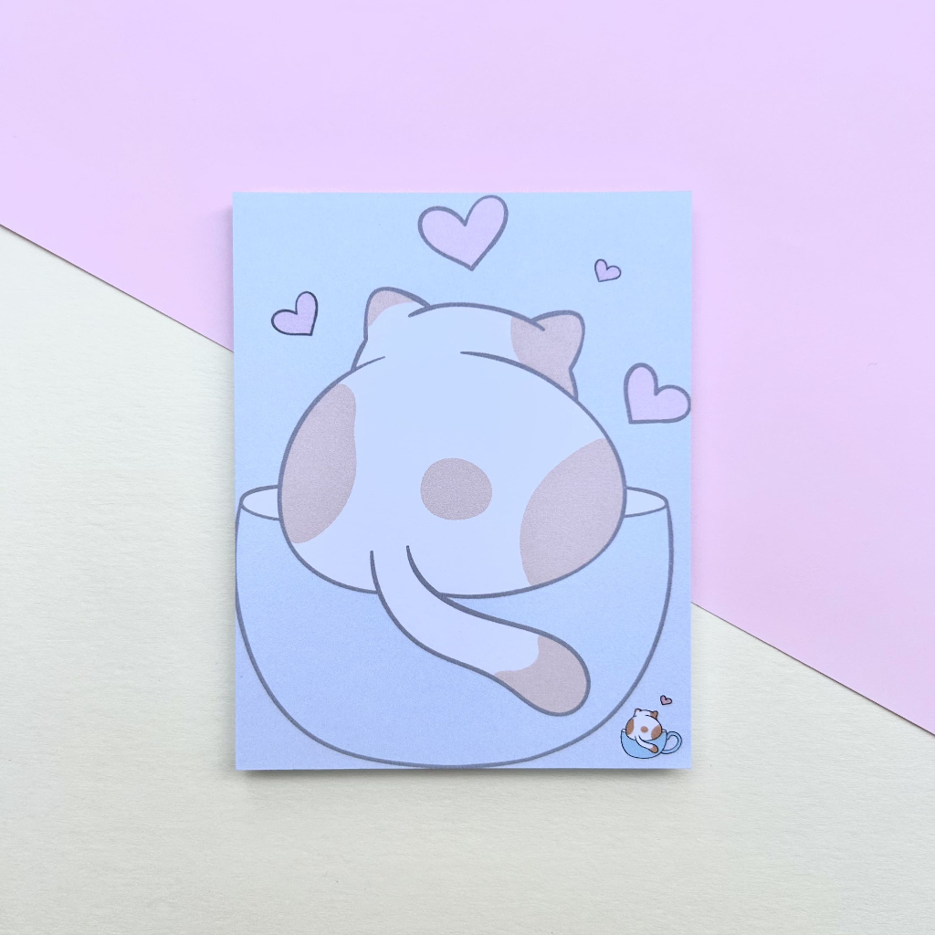 

HOUI - Memopad Lucu Cute Colorful // Memopad Kucing Biru 8x10cm