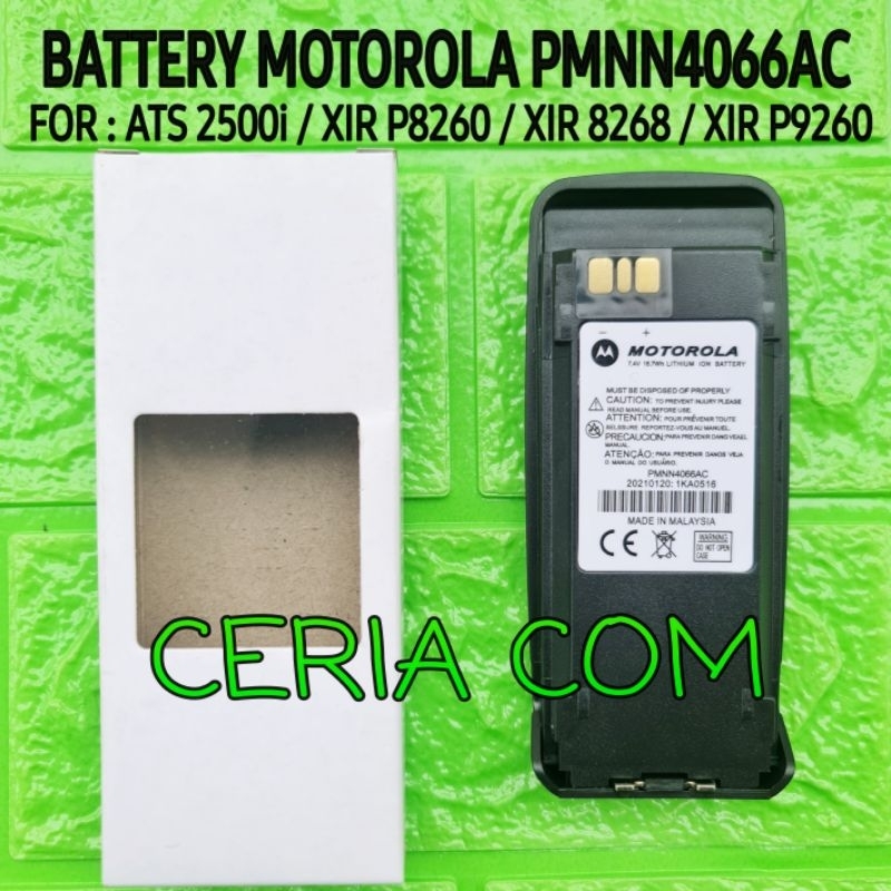 BATRE HT MOTOROLA ATS 2500i XIR P8268 P9268 P8260 BATERAI MOTOROLA PMNN4077C PMNN4066AC LITHIUM BATE