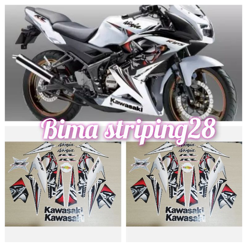 Stiker striping lis les body motor kawasaki ninja rr se 2013 putih full set