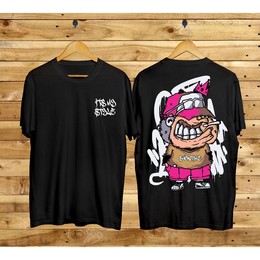 KAOS OBLONG BAJU DISTRO MURAH UNISEX T-SHIRT COMBED 30S MOTIF IS MY STYLE HITAM