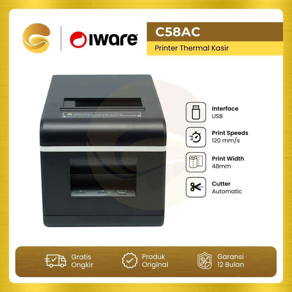 Printer Thermal iware 58MM C58AC Auto Cutter