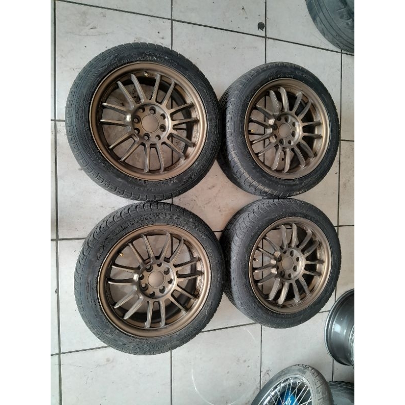 VELG RACING RE30 R15X7 H8X100-114 ET40 BRONZE +BAN 185 55 15