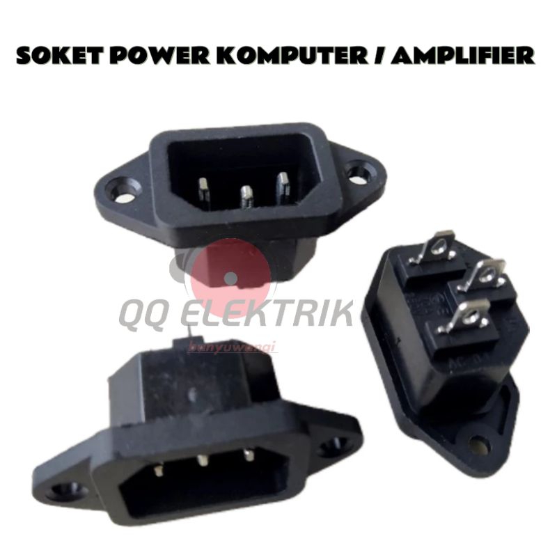 SOKET AC POWER 3 PIN, SOKET BODY