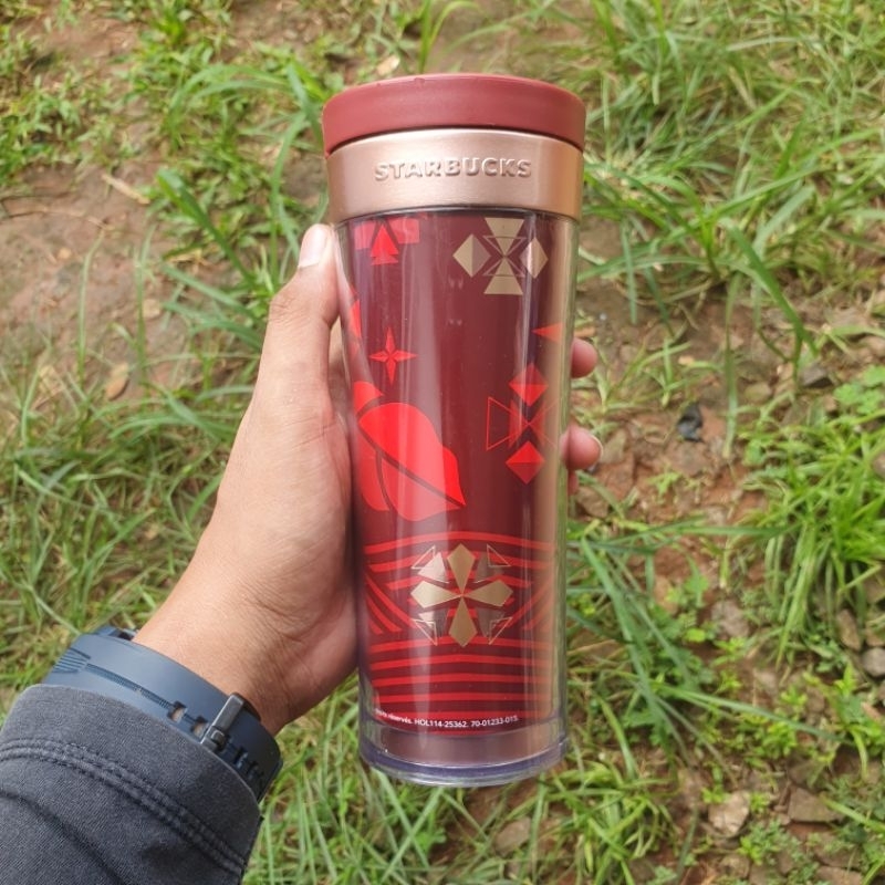Tumbler Starbucks Holiday 2015 Doodle Red