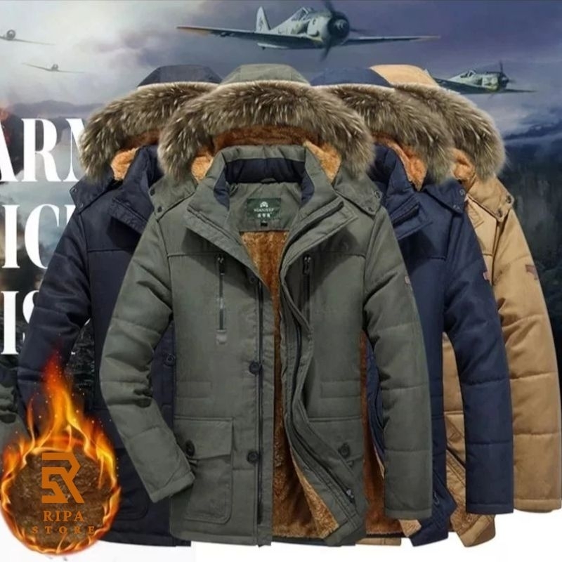 Jaket parka Pria/Jaket Winter Bulu Tebal Musim Dingin/jaket parka pria korean style/jaket parka pria
