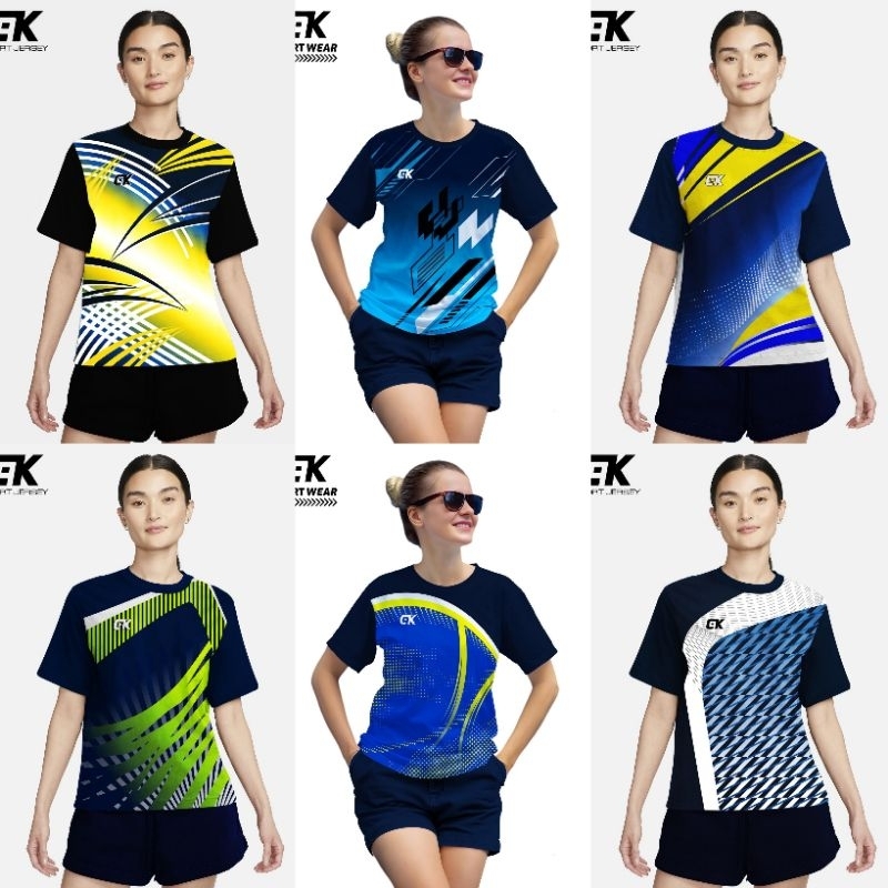 Cod Kaos Dan Setelan Bulutangkis Wanita 1 set Baju Badminton Cewek Baju Voli Wanita Jersey Volly wan