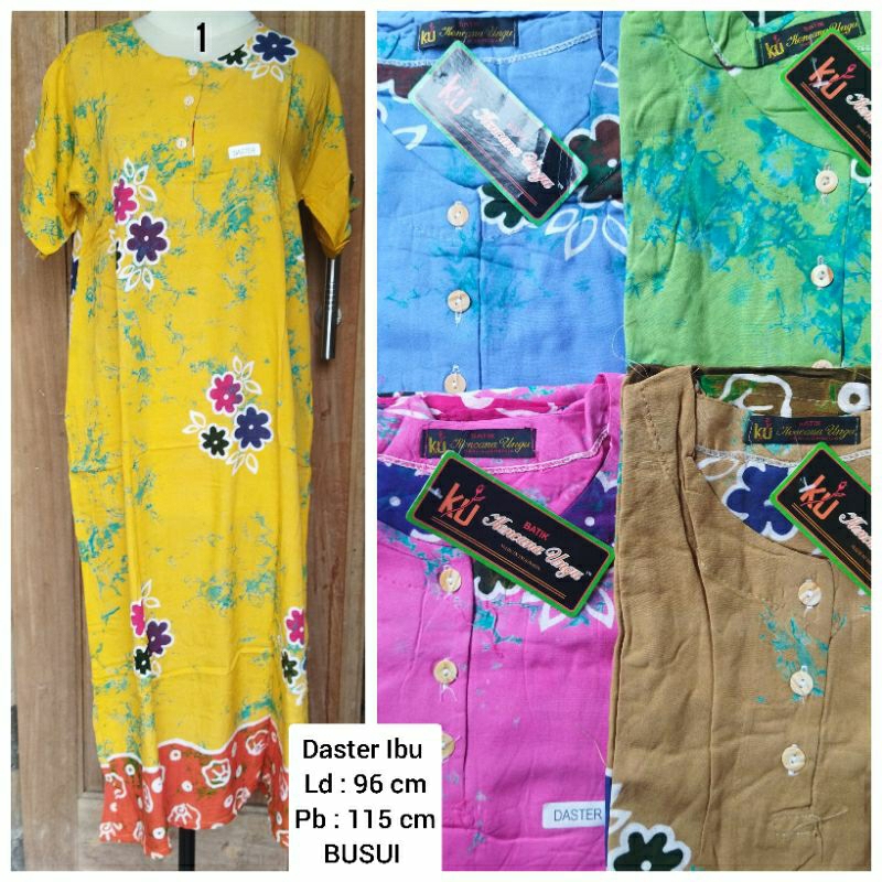 Daster Kencana Ungu Label Hitam Asli Ori Busui Batik Tulis Adem