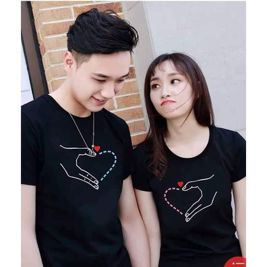 COD-BAJU KAOS COUPLE PASANGAN LENGAN PENDEK-ELLEN-KAOS COUPLE MOTIF SABLON LOVE-BAJU PASANGAN TREND-