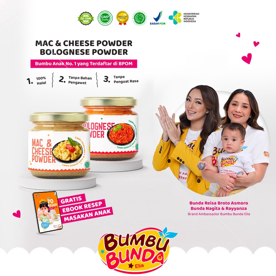 

[KODE GKGLL] Bumbu Bunda Elia Mac & Cheese Powder / Bolognese Powder Non MSG Non Pengawet / Bumbu Pasta Anak / Bumbu MPASI