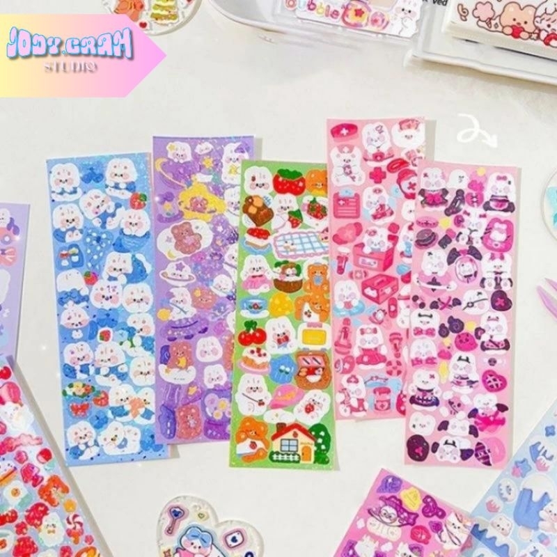 

[Jody.gram] Sticker Gliter Hologram Random 1pcs