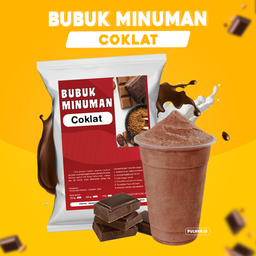 

BUBUK MINUMAN RASA COKLAT / SERBUK MINUMAN RASA COKLAT / BUBUK MINUMAN BOBA RASA COKLAT