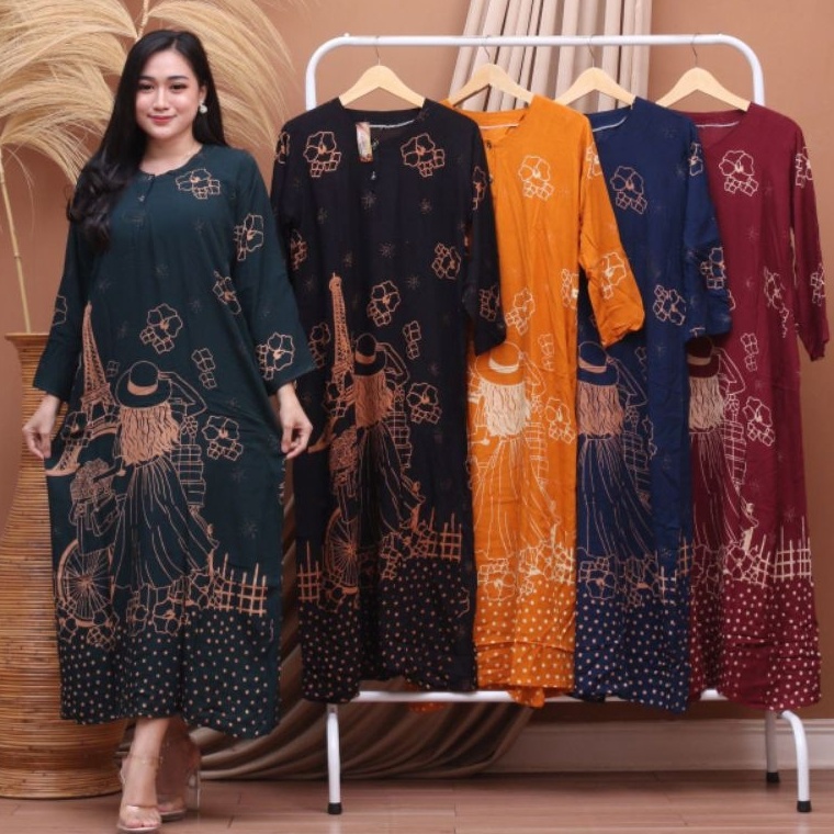 Hot Product LONGDRESS CABUTAN BUSUI LD 110 DASTER BATIK LENGAN PANJANG KANCING DEPAN BUSUI LONG DRES