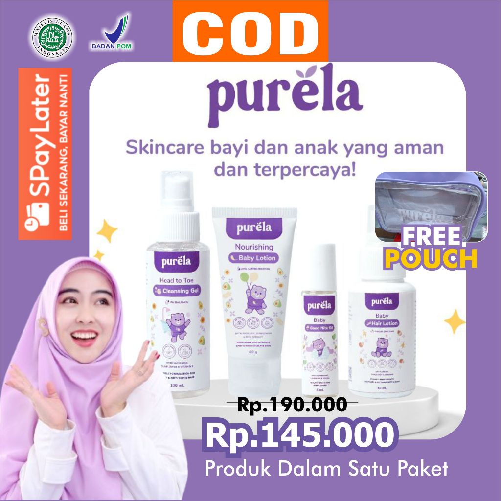 PURELA by Reglow Paket Kiddy Glow dr. Shindy BPOM | HALAL | Skincare Anak
