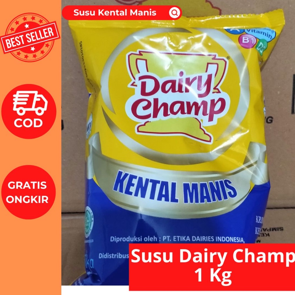 

7BFAT Susu Kental Manis Dairy Champ 1Kg Susu Pilow 1Kg Terlaris _■)