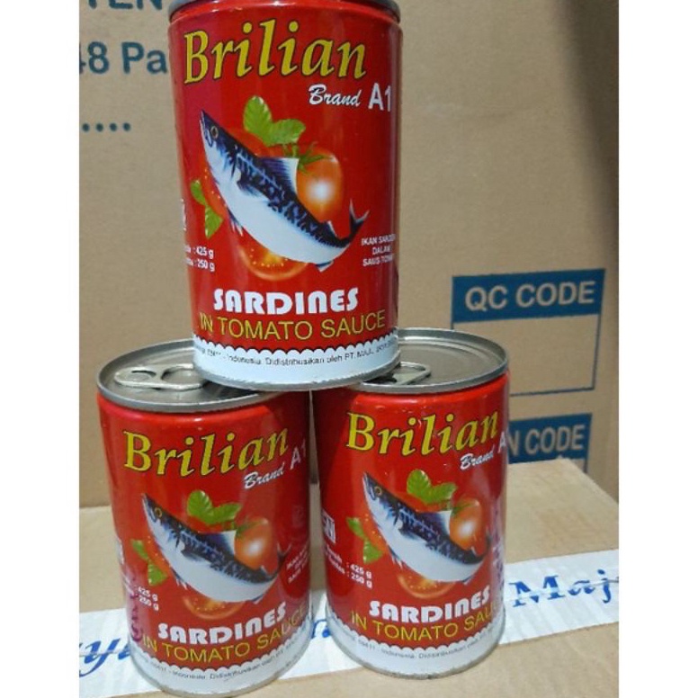

[☁V6>] sarden brillian 425 gram uk besar ikan sarden makanan kaleng bergizi tinggi Shopee Sale