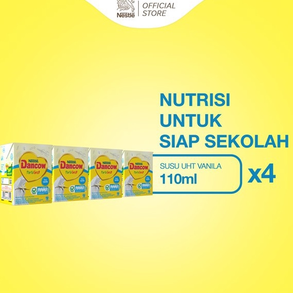 

78 DANCOW Fortigro Susu UHT Vanilla Usia Sekolah Multipack 110ml x4 7595