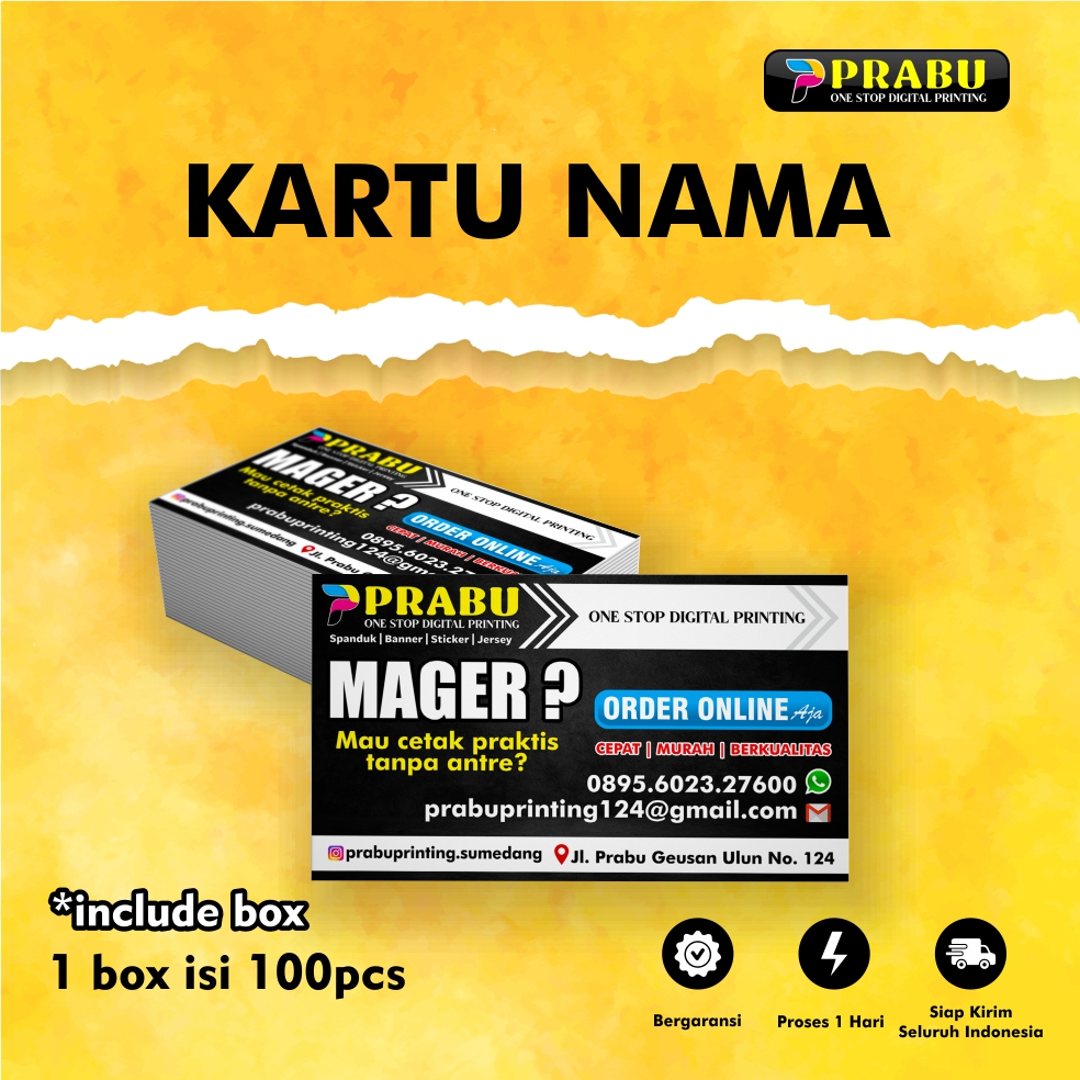 

Kartu Nama isi 100pcs Free Box/ Kartu Nama Costume/ Bussines Card/ Name Card Art Paper 260gr/Kartu Nama Standar