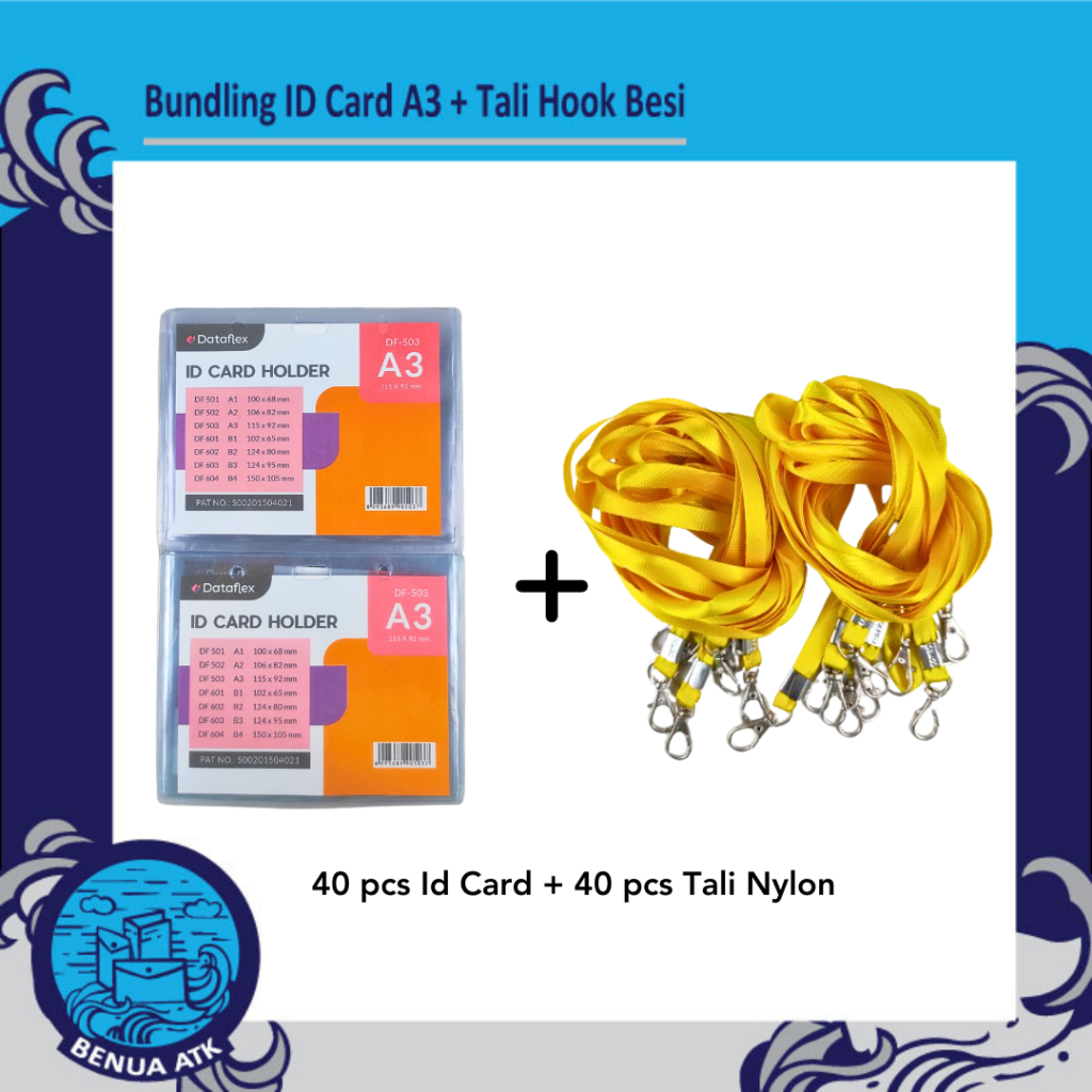 

BUNDLING ID Card Holder A3 + Tali Nylon Hook Besi - NYLK