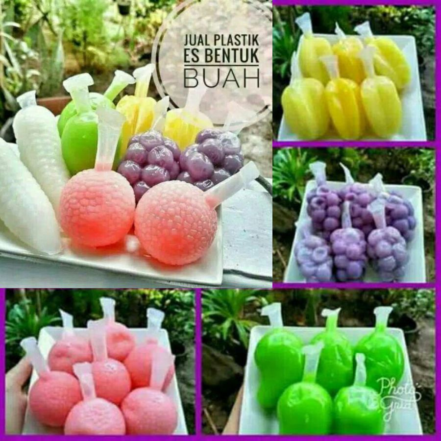 50pcs Plastik Es Bentuk Buah Karakter - Plastik Es Pudot
