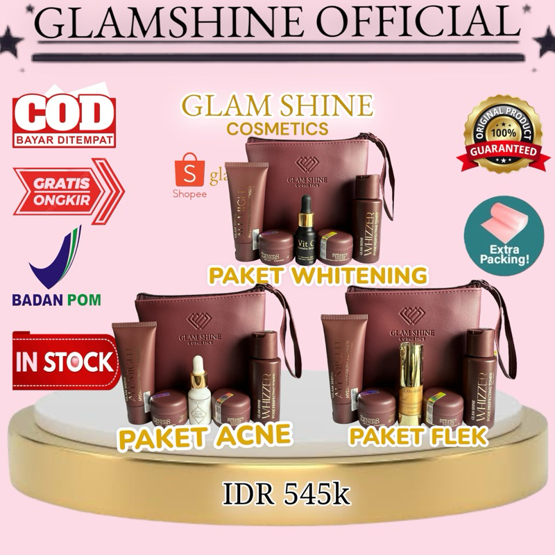 Glamshine Paket Korea Gold Series Glowing Flek Acne Glamshineofficial Glamshine Skincare