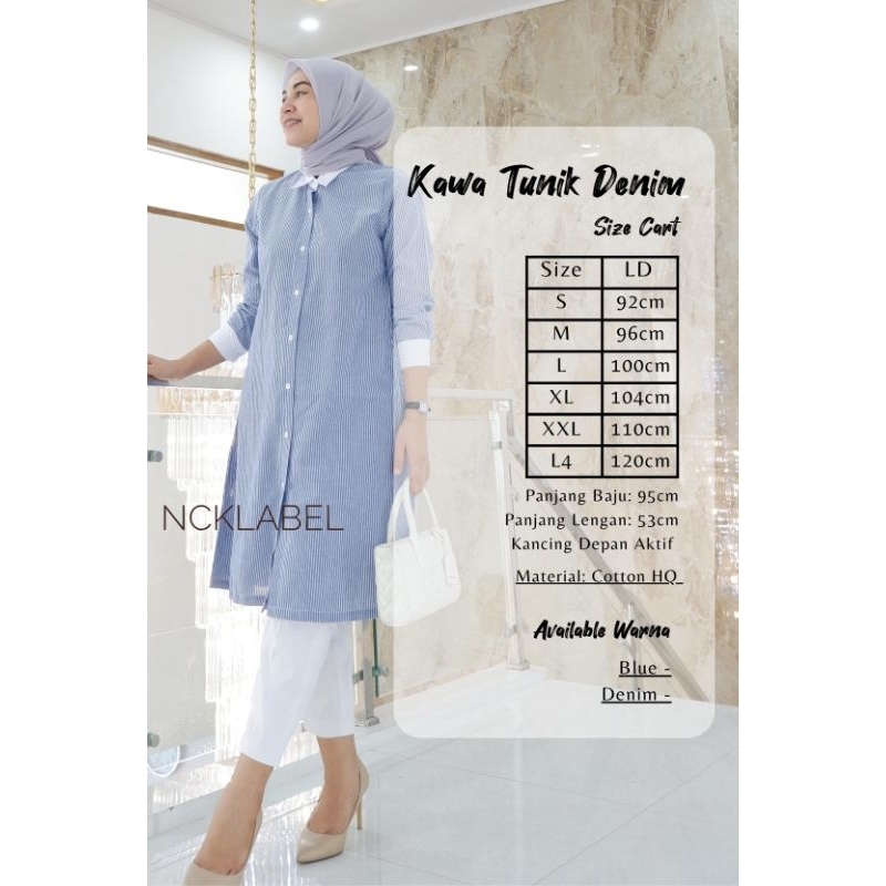 New Atasan Wanita Kawa Tunik Busui Kancing Aktif Motif Garis Garis Bahan Katun HQ Halus, Lembut, Nya