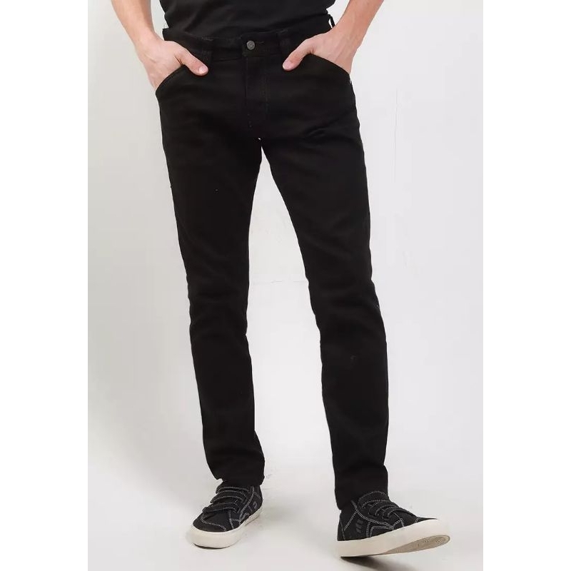 SLS079 CELANA LOIS JEANS ORIGINAL PRIA WARNA HITAM BLACK SLIM STRETCH MELAR