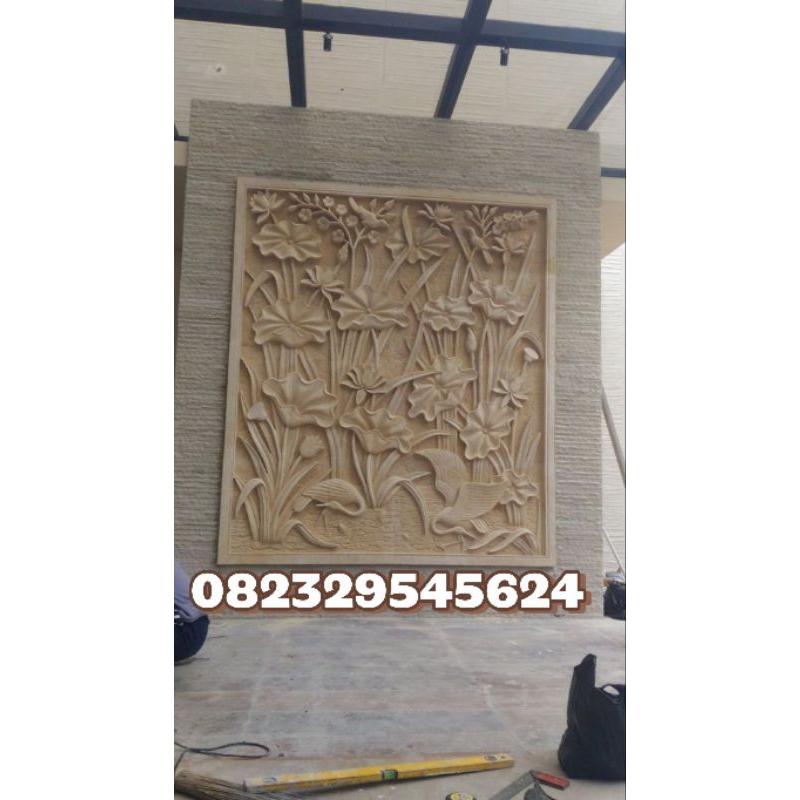 Batu alam ukir, hiasan dinding batu paras, jual batu ukir, jual ornamen batu alam
