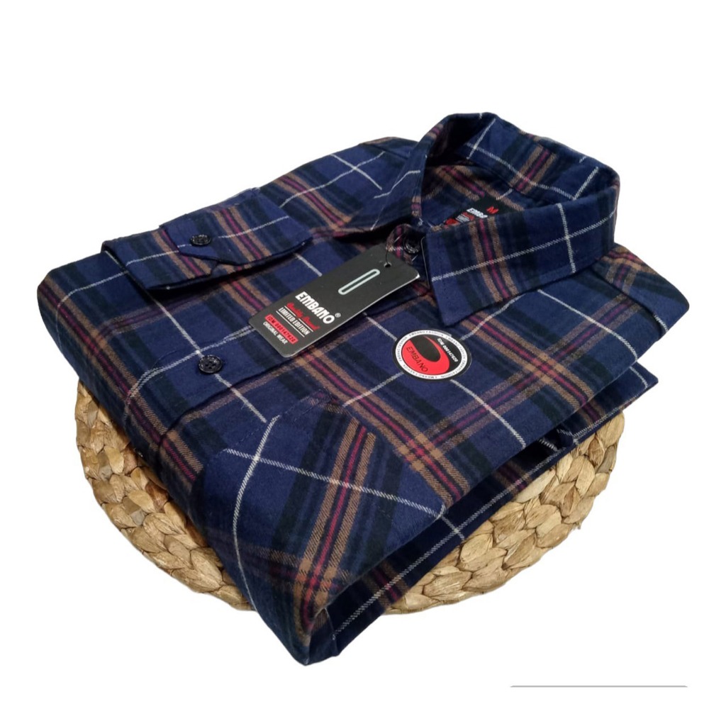 Maffy K2823 Atasan  pria - Baju surfing size M L & XL - kemeja Flanel lengan panjang