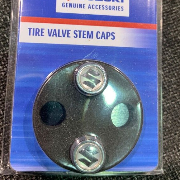 VALVE CAP SET Sepasang tutup pentil logo s motor suzuki original SGA