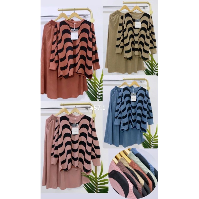 Kuyifei 457.1//Set rok rajut//Setelan rok rajut//One set rok//One set rok rajut//Setelan wanita//Set