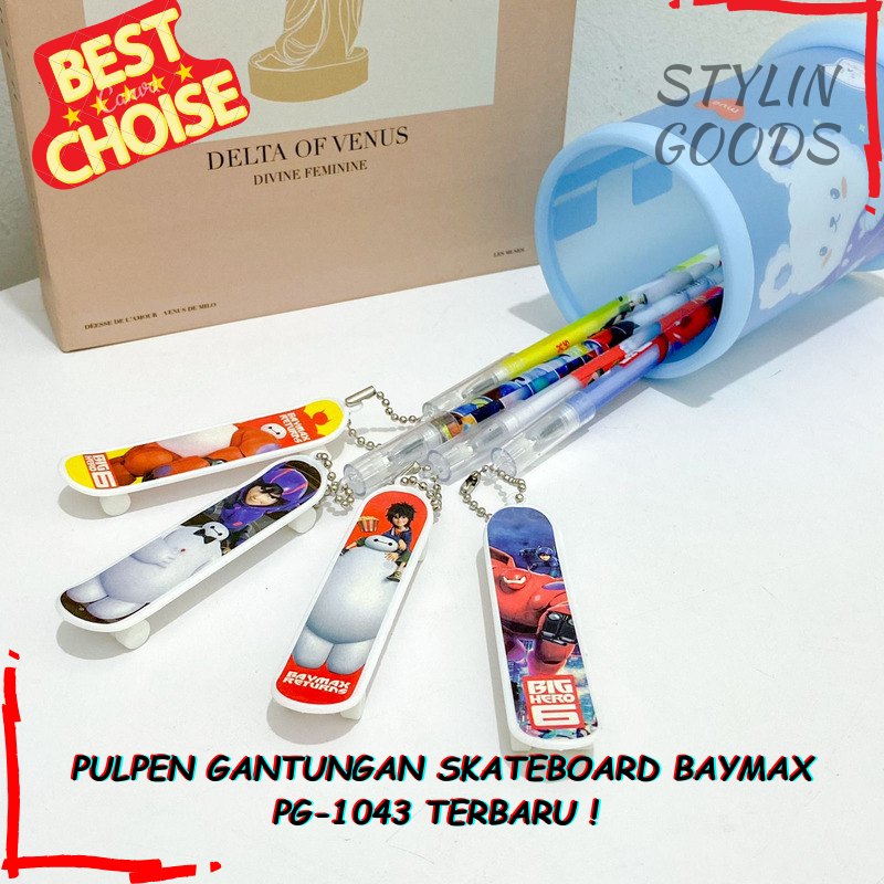 

BOLPEN PENA TINTA HITAM PULPEN GANTUNGAN SKATEBOARD BAYMAX PG-1043 LUCU UNIK VARIAN 4 / 8 / 12 PCS TERBARU ALAT TULIS SEKOLAH KANTOR MURAH BISA COD