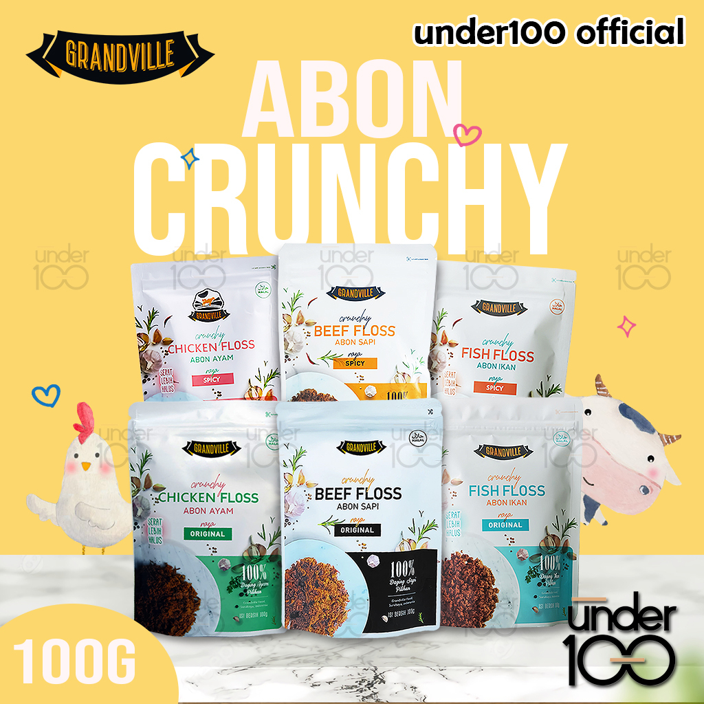 

❤ Under100 ❤ Grandville Abon Sapi Crunchy Original | Abon Sapi Spicy | Abon Ayam Original | Abon Ayam Spicy | Abon Ikan Original | Abon Ikan Spicy 100g | HALAL BPOM