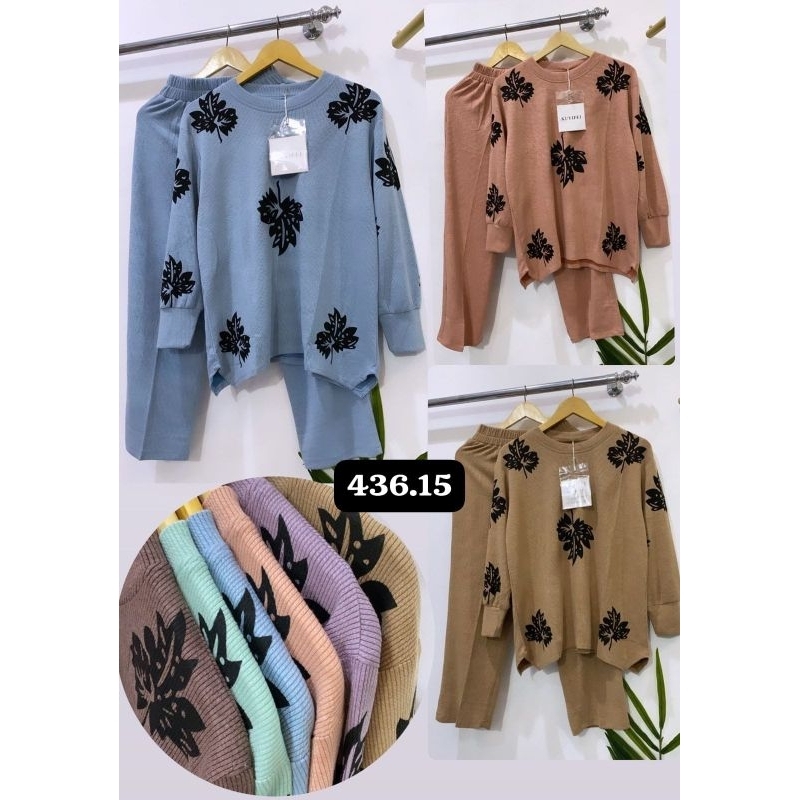 Kuyifei 436.15//One set rajut//Set rajut premium//Baju setelan//Setelan wanita//One set wanita//Set 