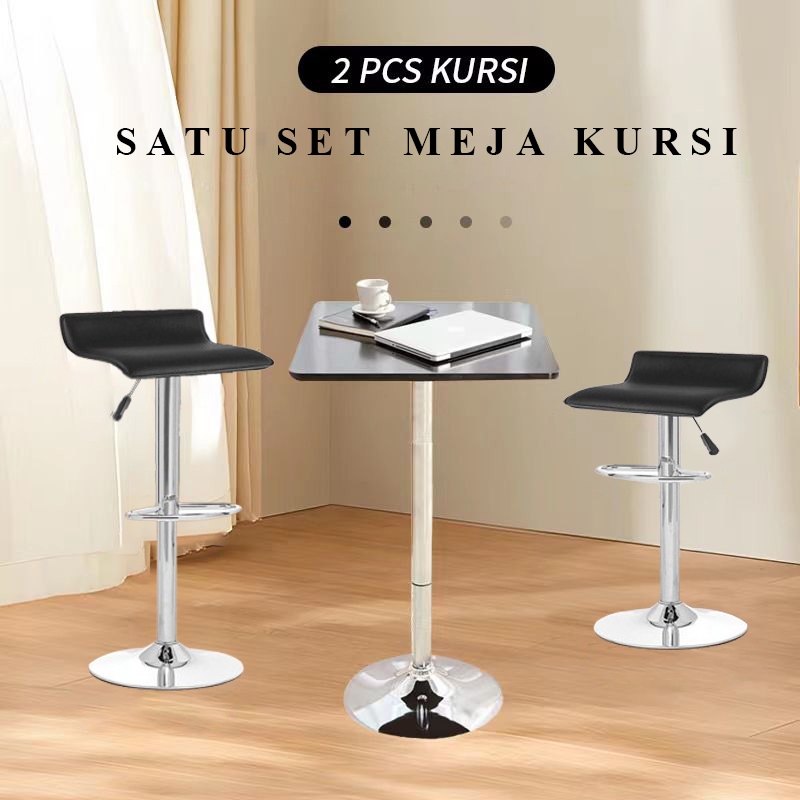 Set Meja Kursi Cafe 1 Meja 2 Kursi Bar Meja Kotak Kursi Barstool Kursi Kitchenset Kursi Makan