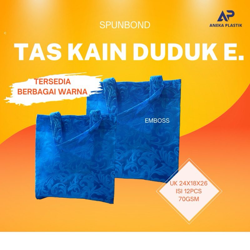 

TAS KAIN TAS SPUNBOND TAS SPUNBOUND DUDUK KUAT EMBOSS MOTIF 24x18x26